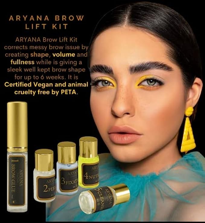 ARYANA NEW YORK Eyebrow Lamination Kit | At Home DIY Perm For Your Brows | Instant Professional Lift For Fuller Eyebrows | Brow Brush And Micro Brushes Added