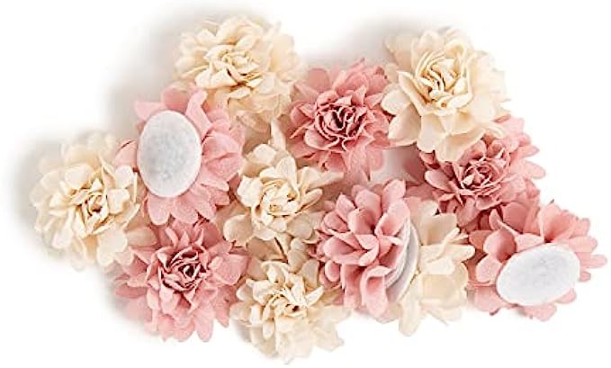 U Brands Mini Flower Magnets Set, Office Supplies, Pink and Cream, 12 Count