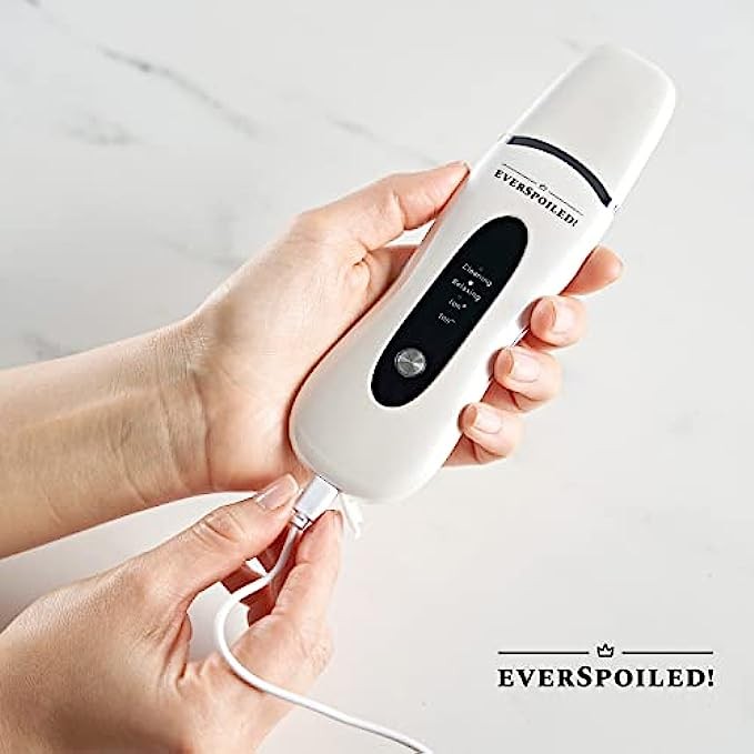 Skin Scrubber Face Spatula - Ultrasonic Skin Scrubber Gentle - Dead Skin Remover for Face - Blackhead Scraper Tool with Deep Pore Cleaning, Lifting, and Serum Infuser Technologies